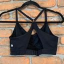 Zella  Scoop Neck Low Impact Sports Bra Keyhole Racerback Wireless Black Size S Photo 1