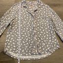 Kate Spade  Grey Heart Design Long Sleeve Button Down Top Women’s Plus Size 1X Photo 8