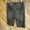 Risen  LA black wash denim button fly distressed Bermuda shorts size large L Photo 6