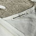 Abercrombie & Fitch  V-Neck Bodysuit Tie Front Smocked Linen Blend White Size XL Photo 11