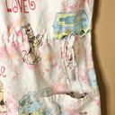 Edge Scooby Doo Floral Love Peace Ruffle Lettuce  Scrub Top White Pink XS Photo 2