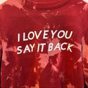 Goodfellow & Co I Love You Say It Back Red Bleach Dyed Crewneck Photo 3