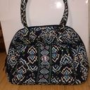 Vera Bradley Retired  Turnlock Satchel Ink Blue Photo 0