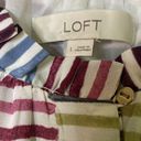 Loft Ann Taylor  Dress Ruffle Drop Waist Flutter Sleeve Stripe Multicolor Large Photo 3