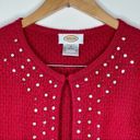Talbots  Cardigan Sweater Open Front w/ Top Clasp Bling Size Medium Dark Red Photo 1