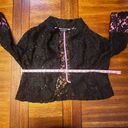 Last Kiss  Vintage 80's Madonna Style Black Lace Hot Pink Blazer Jacket XL Photo 11