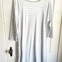 LAKE Pima Cotton Maternity Long Sleeve Striped Nightgown In Celadon Medium M Photo 8