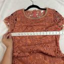 Doe & Rae  Coral Floral Crochet Short Sleeve Dress Photo 6