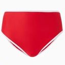 Free People Its Now Cool Waisted Duo Bikini Briefs Stretch Nylon Red White Contrast Size 8 Photo 0