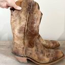 Justin Boots Justin Bent Rail Tan Road Cowboy Boots Women Size 10 B Distressed BRL122 USA Photo 0