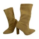 Qupid Quipid  mesh camel brown heeled boots size 8.5 womens Photo 0