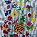 ZARA  BBWM Woman Striped Floral Fruit Embroidered Balloon Sleeve Boho Peasant Top Photo 6