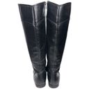 Franco Sarto  6.5 Black Leather Side Zip Equestrian Derby Rider Knee High Boots Photo 4