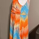 Allison Brittney Orange/Blue Boho Sleeveless Stretchy Dress Sz XL Photo 1