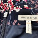 Rebecca Taylor  Phlox Floral Pencil Skirt Slit Linen Career Viscose Navy Blue 4 Photo 2