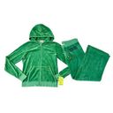 Juicy Couture Y2K Vintage  Tracksuit Set Velvet Velour Green Glittery Gold Sz M/L Photo 0