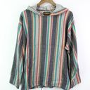 Free People Vintage  Striped Cotton Boho Hoodie Size M Photo 0