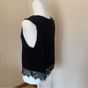 Hippie Chic  Black Tank with Lace Bottom Hem Photo 2