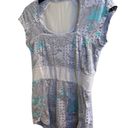 Lululemon  Grey, White, & Turquoise Size XS Mesh Short Sleeve Top. Photo 1