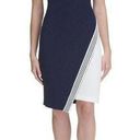 Tommy Hilfiger  Scuba Crepe Colorblock Asymmetric Hem Sheath Dress Photo 0