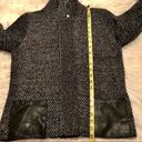 Etcetera  zip up wool/leather sweater Jacket black Women’s size medium pockets Photo 5