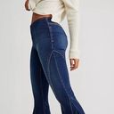 Free People We The Free Crvy Last Dance Crop Flare Raw Hem Pull On Dark Wash Jeans Size 27 Photo 2