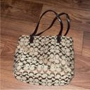 🎄Classic Brown Logo Coach Medium Hand Tote Purse Bag Canvas Photo 6