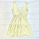 Caution to the Wind  Women's Yellow V Neck Knit Baby Doll Dress Medium Photo 0