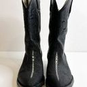 VINTAGE Rowstone Cowboy Western Boots Embroidered Leather Black Women's 8.5 Photo 0