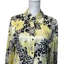 St. John  Silk Button Up Long Sleeves Lemonade Multicolor Womens Size 10 FLAWED Photo 1