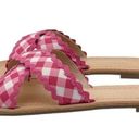 Draper James NIB  Piper Flat Sandals in Raspberry Pink Gingham Women's Size 8 Photo 5