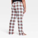 Lounge Wondershop Pajama Pant XXL Womens Fleece Plaid Sleep  Red White Plaid NWT Photo 26