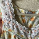 Vintage night gown citrus orange lemon lace grandma cottage core prairie gingham Size L Photo 5