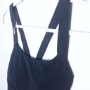 Athleta Warrior Longline Sports Bra Medium Support Navy Blue Size Med Yoga Gym Photo 5