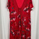 Torrid  Red Floral Gauze Lace Up Skater Dress Sz.2 Photo 5