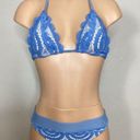 PilyQ New.  sky blue lace high rise triangle bikini. L/M. Retails $169 Photo 0