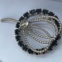 Vintage Blue  and clear crystal brooch Photo 6