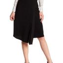 Vince  Asymmetric Crepe Wrap Black Skirt Sz 10 Photo 0