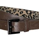 Betsey Johnson Dark Brown Belt With Leopard Interior Print 38” Photo 0