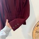 Hugo Boss Boss  cranberry red wool pleated fitted peplum button front jacket Photo 3