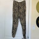 Lulus Boutique Brand Women's Black Tan Boho Tribal Print Soft Dressy Joggers Pants | L Photo 6