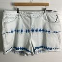 Ava & Viv  denim jean shorts tie dye no gap waistband white blue bottom Sz 24W Photo 6