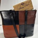 Patricia Nash Braden Tote Purse Black Tan Leather Colorblock Large NWT Photo 0