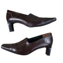 Paul Green  Pump Heels Sz 8.5 Brown Leather Square Toe Sleek Y2K Busines Elegant Photo 6