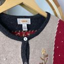 Talbots vintage Christmas reindeer snowflake wool cardigan sweater Photo 1