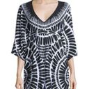 Trina Turk  Algiers Printed Black and White Tunic/ Coverup Size Small Photo 0