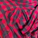 Harper Heritage  Medium Red Navy Button Up Plaid Shirt Longsleeve Cotton Photo 1