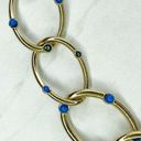 Coldwater Creek  Gold Tone Blue Studded Chain Link Necklace Photo 10