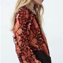 ZARA  Black and Orange Paisley Bodysuit Photo 4