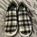 Dr. Scholls  Madison Flannel Slip On Sneakers Black White 8 NIB Photo 4